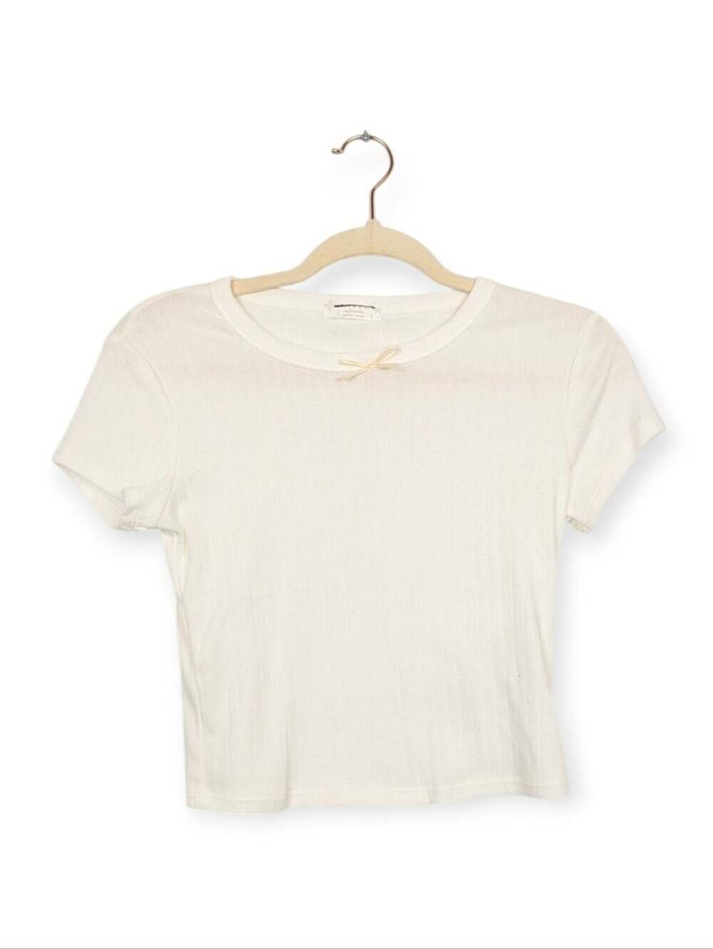 Altar'd State Intimates Baby Tee S Ivory Ribbed Fitted Lounge Soft Casual